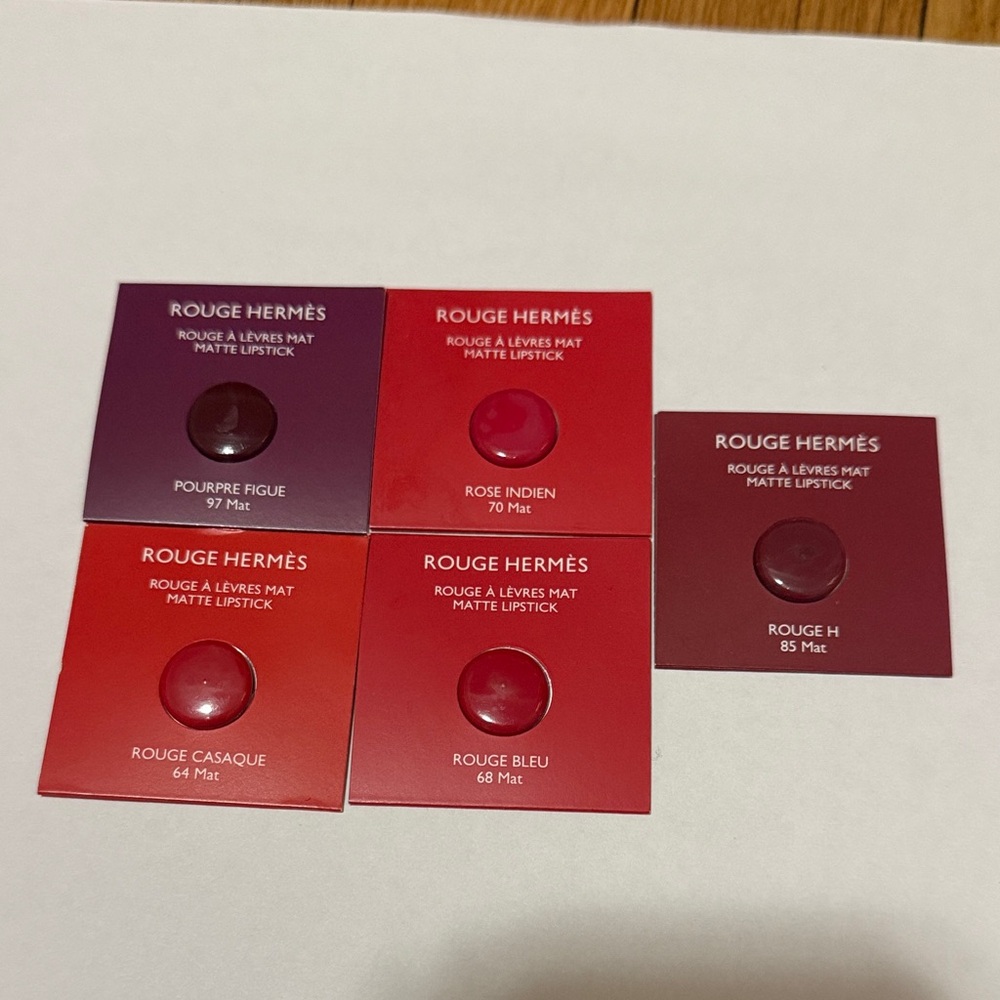 Hermès Rouge Matte Lipstick Set of 5 - NEW